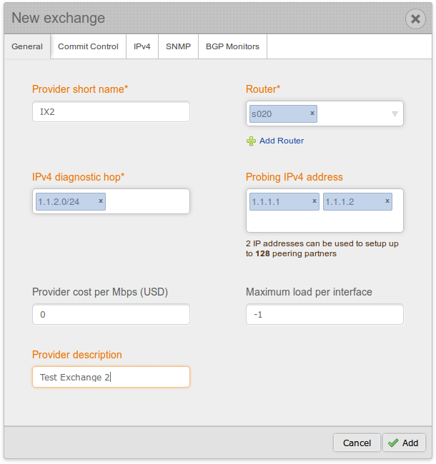 add internet exchange