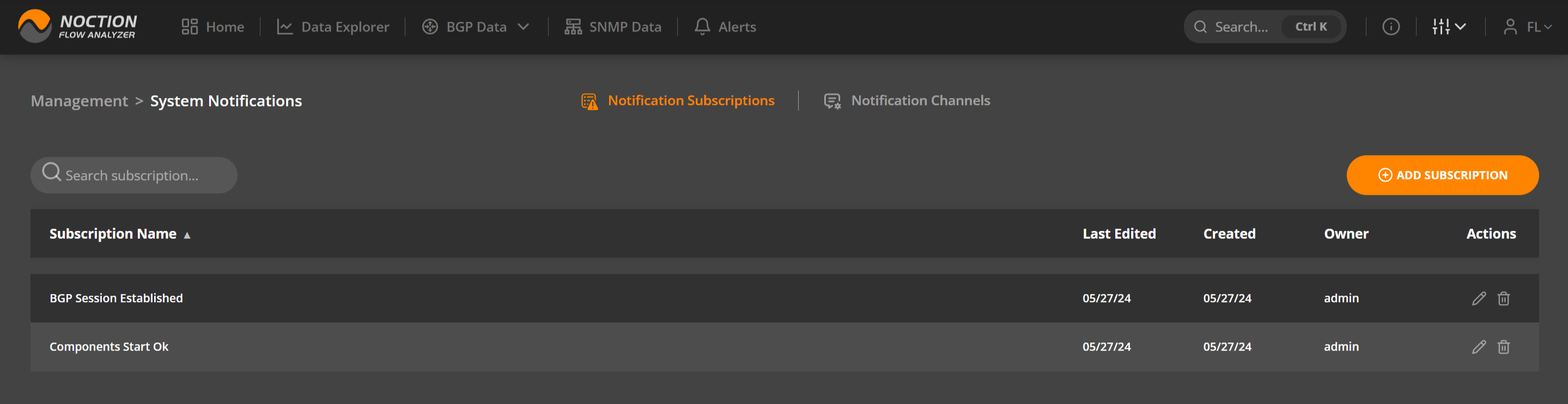 Notification Subscriptions