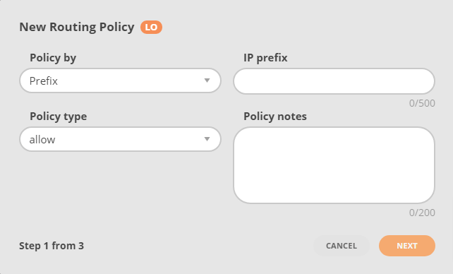 GMI Adding Routing Policy