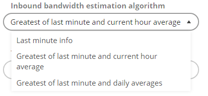 GMI Inbound Bandwidth Estimation Algorithm