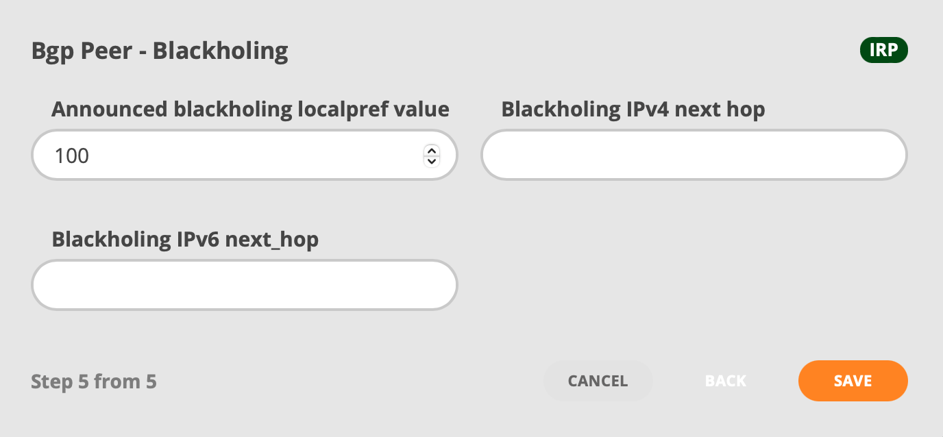 GMI Wizard Add Router Blackholing