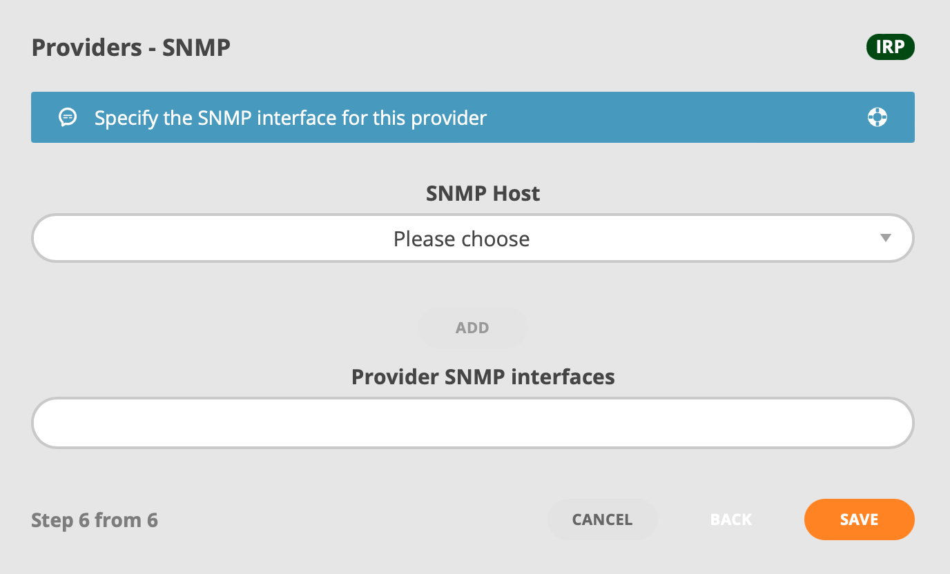 GMI Wizard Add Provider SNMP