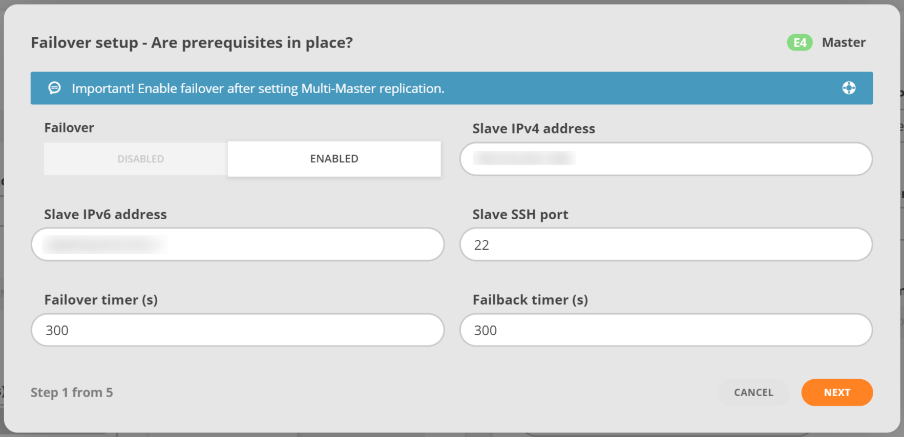 GMI Wizard Failover Enable