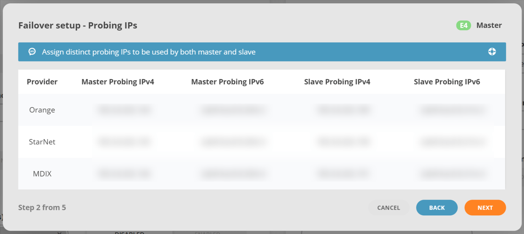 GMI Wizard Failover Probing IPs