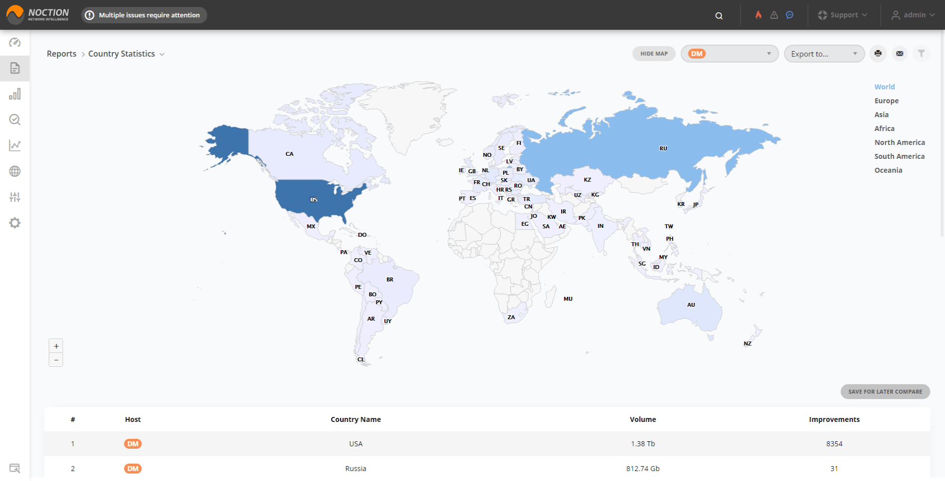 GMI Reports Country Statistics map